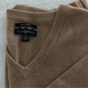 100% Cashmere CLUB ROOM Luxury pullover sweater men’s xl vneck